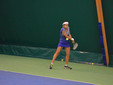 La giovane tennista in azione