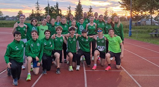 La squadra Assoluta dell'Atletica Cogne a Mondovì