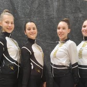 Quattro ginnaste del Club des Sports a Saluzzo  per la prova del Campionato di Insieme Silver